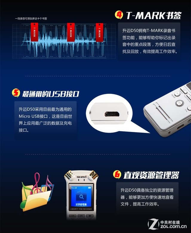 立體聲無死角 升邁D50錄音筆自動降噪 